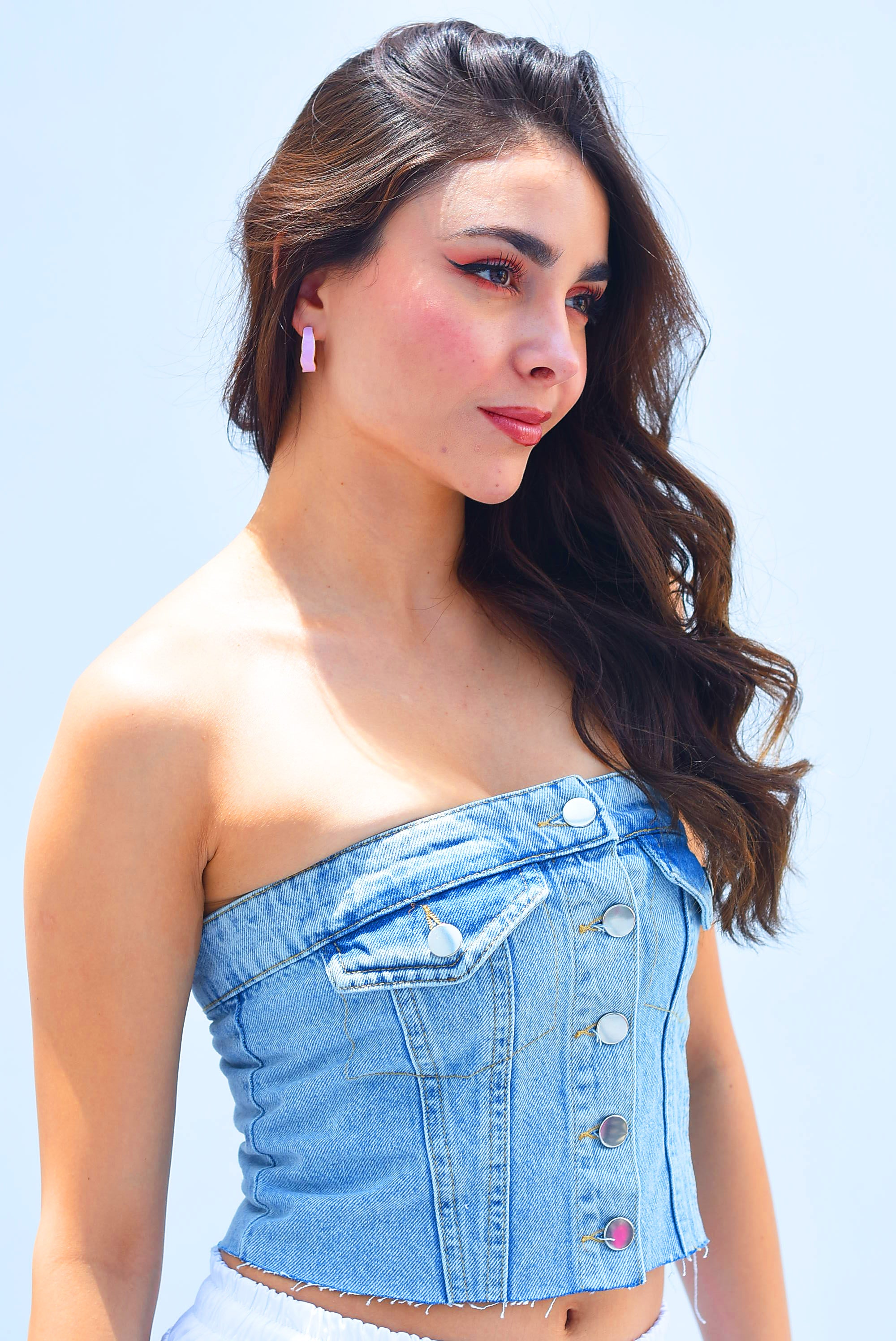 Top strapless Denim
