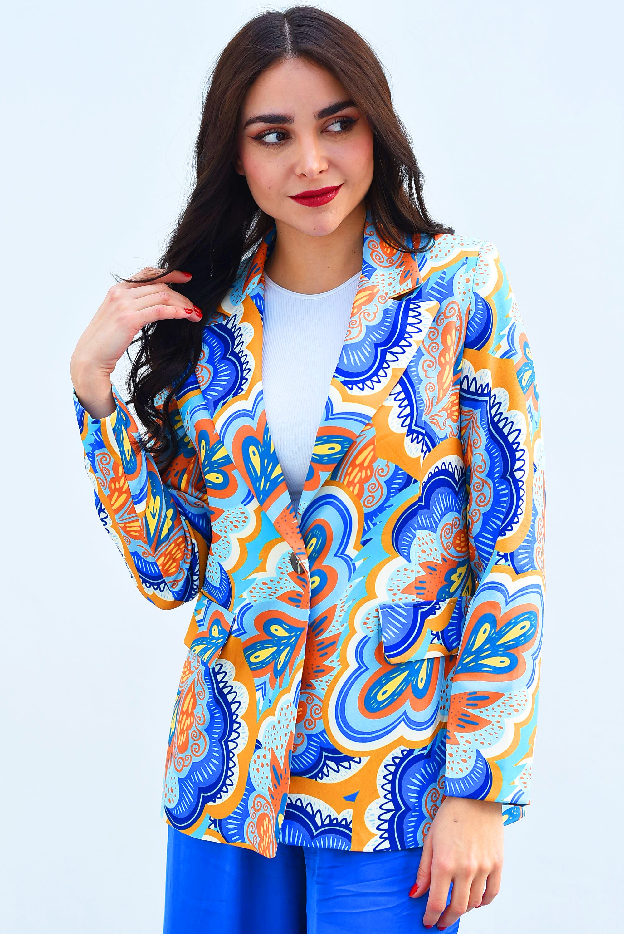 Blazer mándalas multicolor Azul