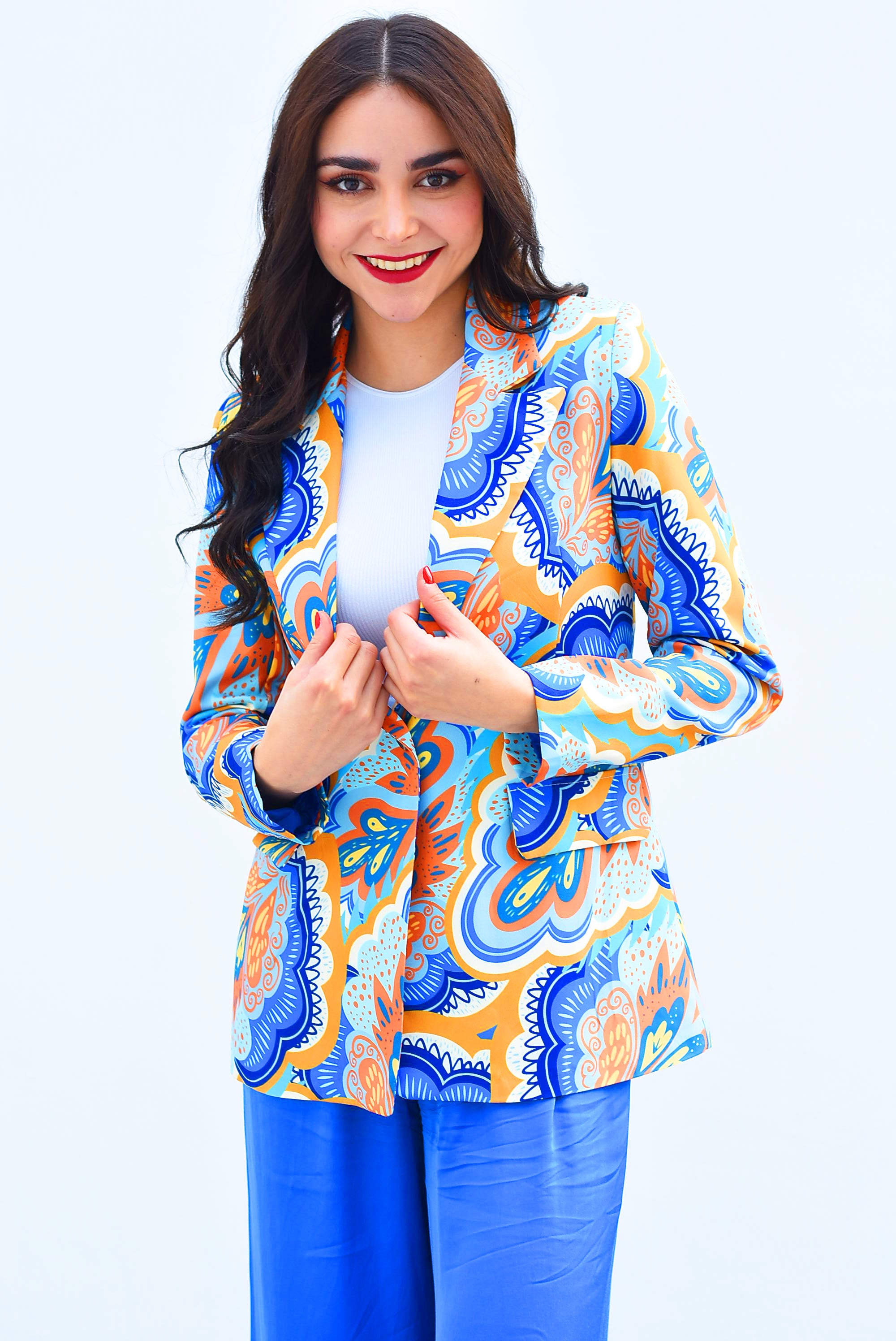 Blazer mándalas multicolor Azul