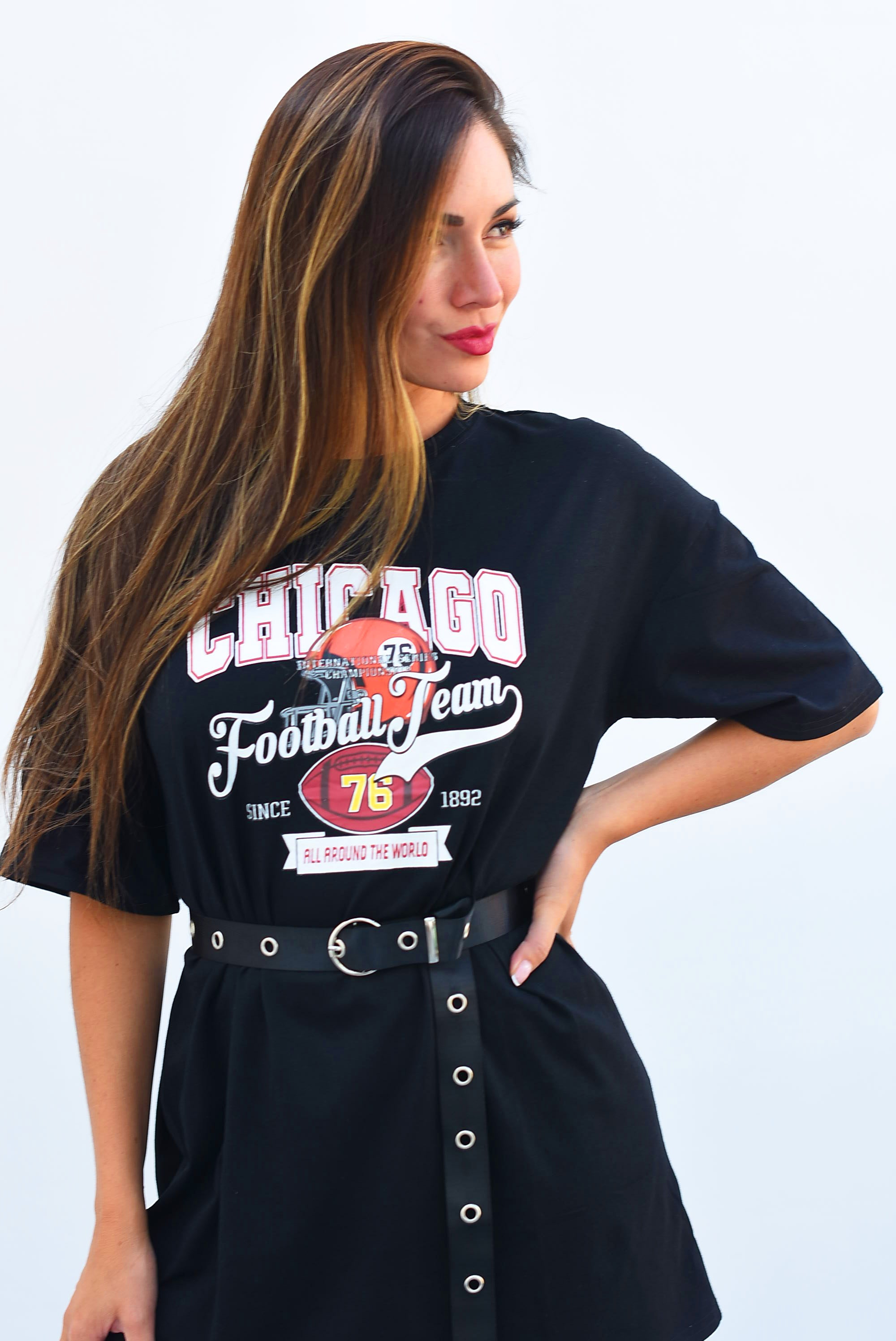 T-Shirt Dress Chicago Football Negro