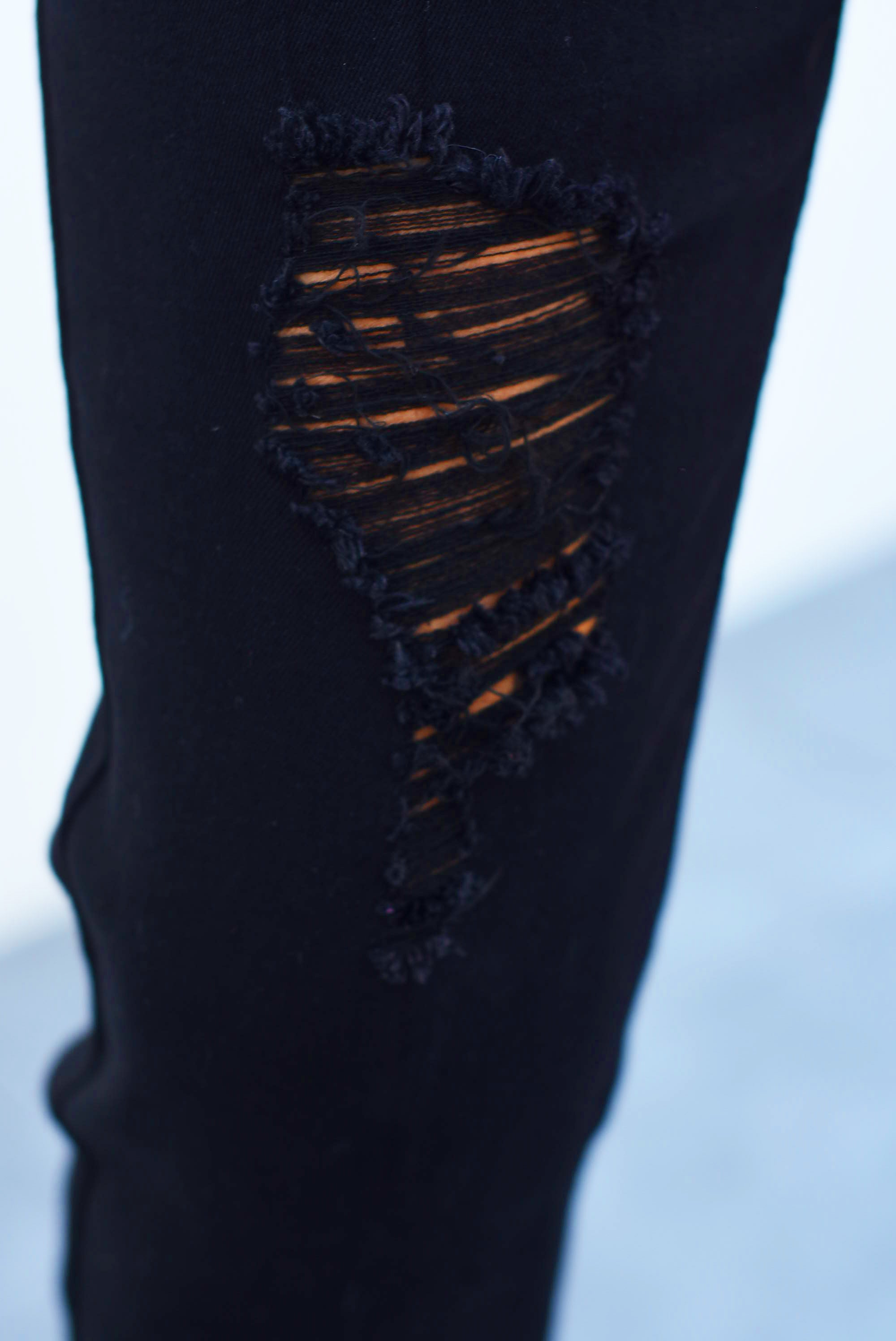 Jeans con jareta Mezclilla Negro
