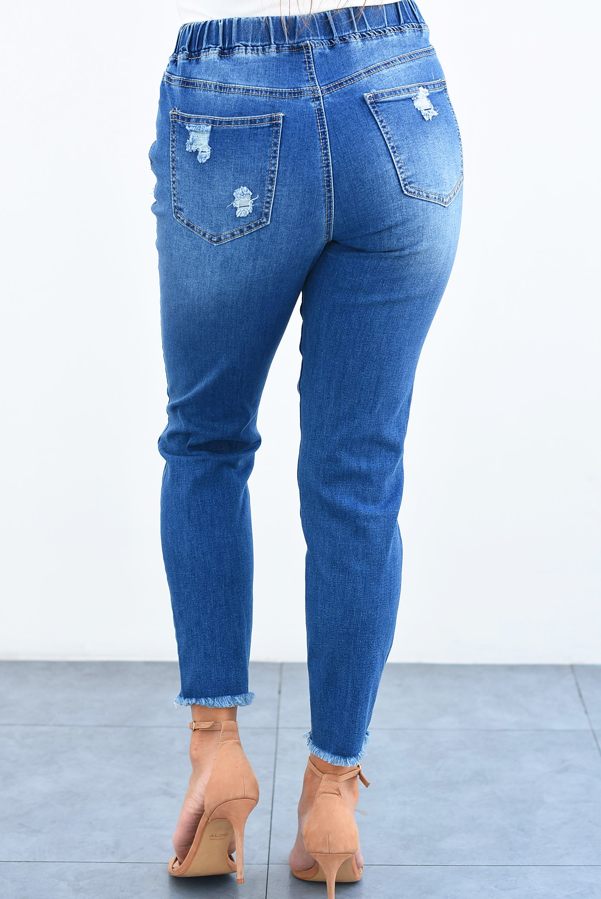 Jeans con jareta Mezclilla Oscura