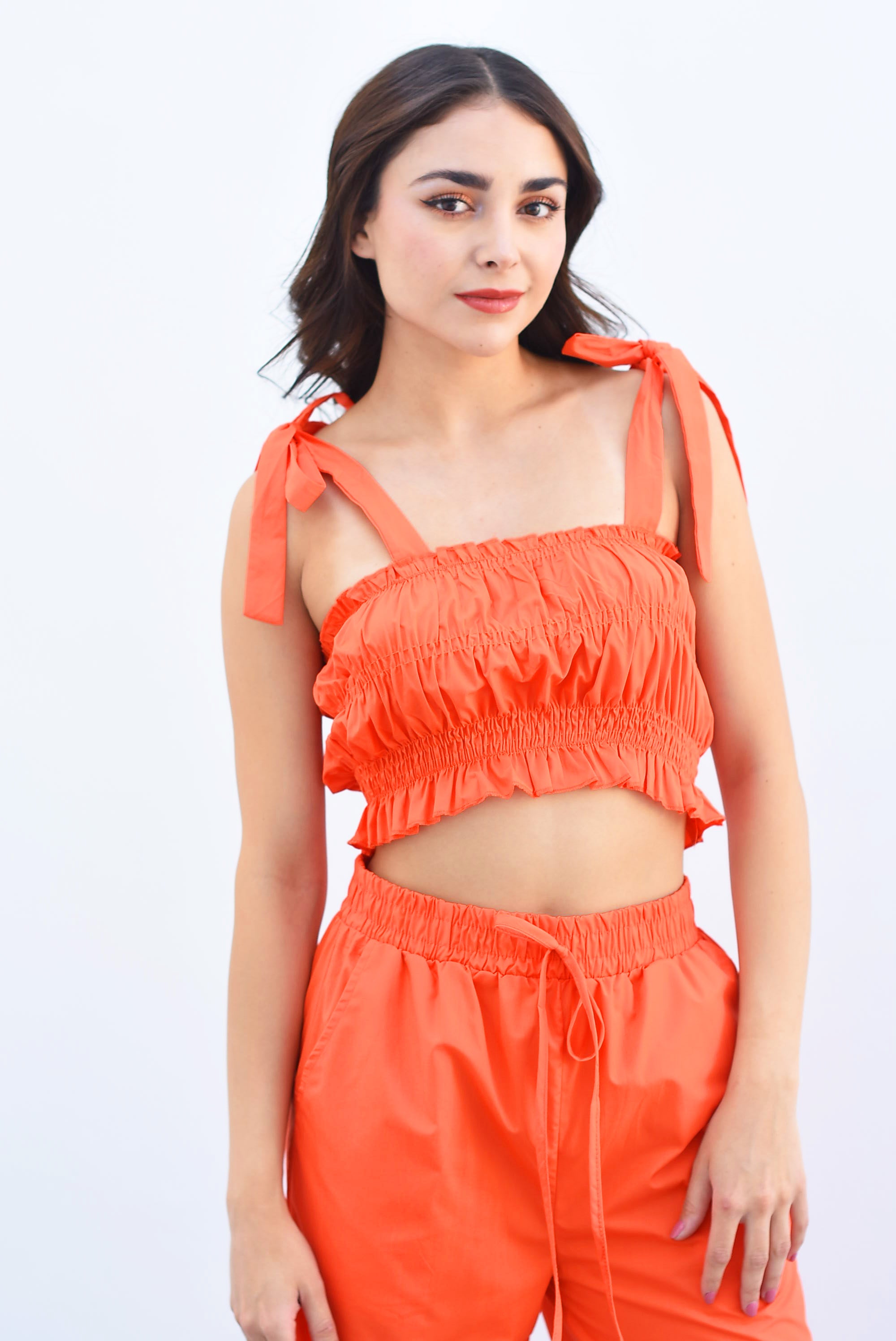 Set Pantalón y Top elástico Naranja
