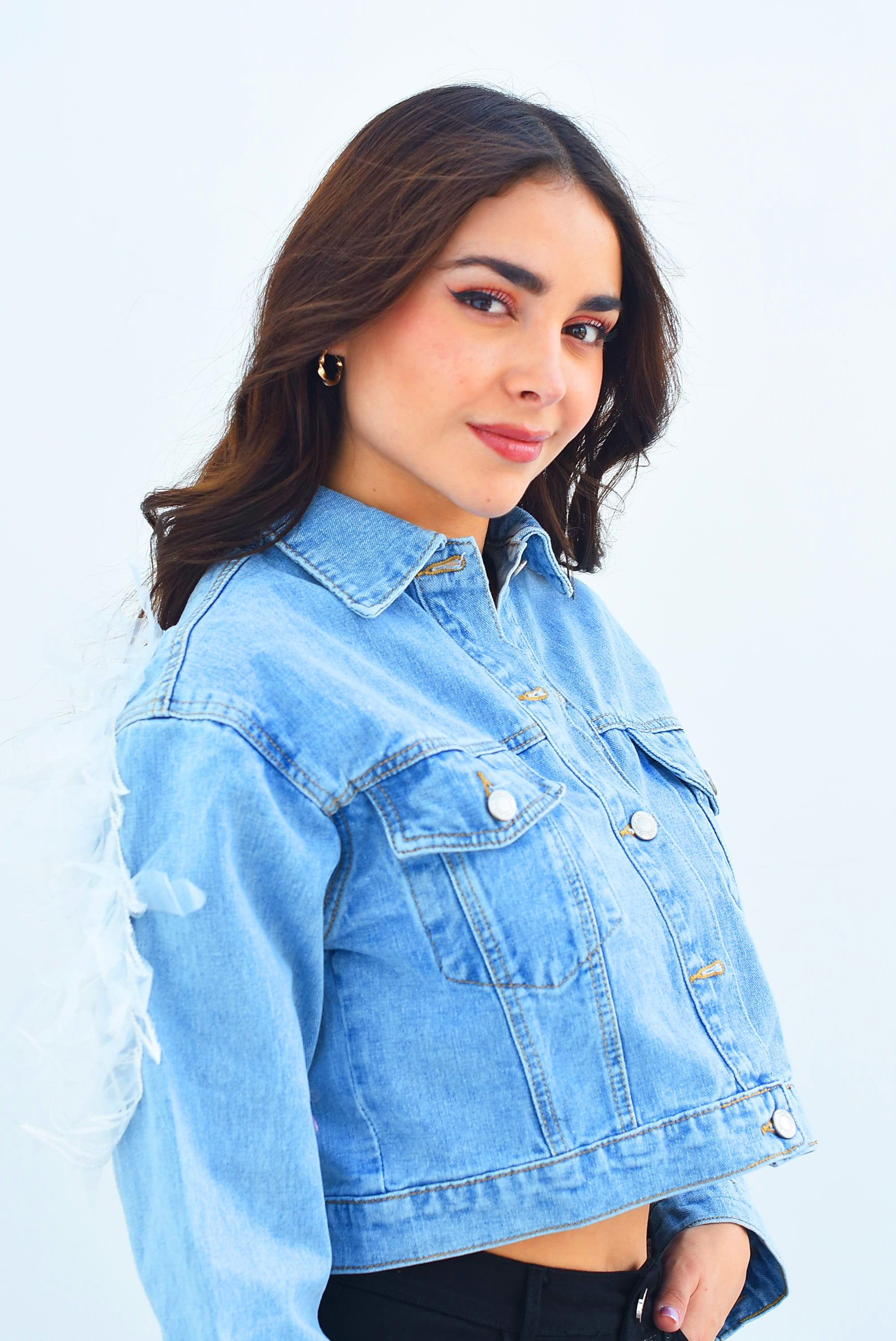 Chamarra Denim alas tulle