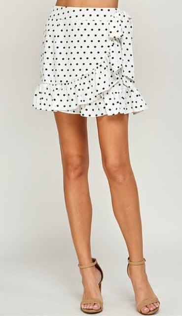 Mini falda lunares Blanco