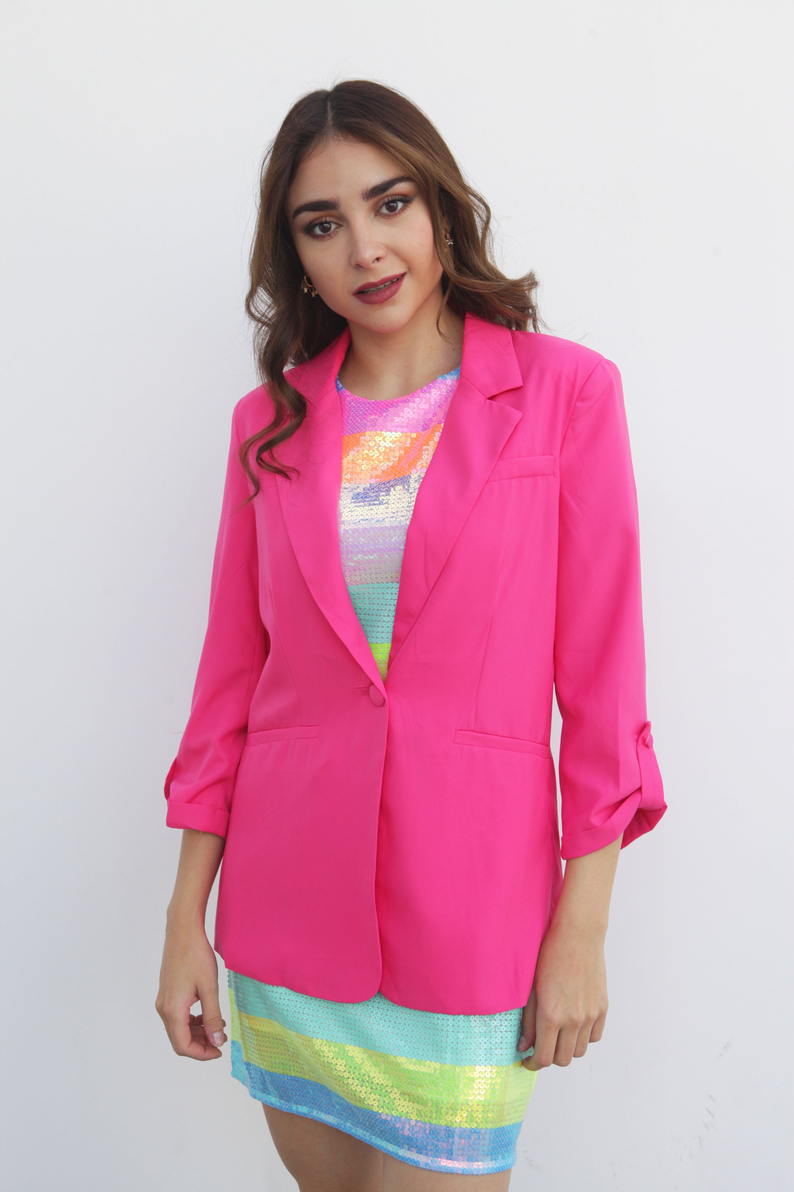 Blazer manga 3/4 con botón Fiusha