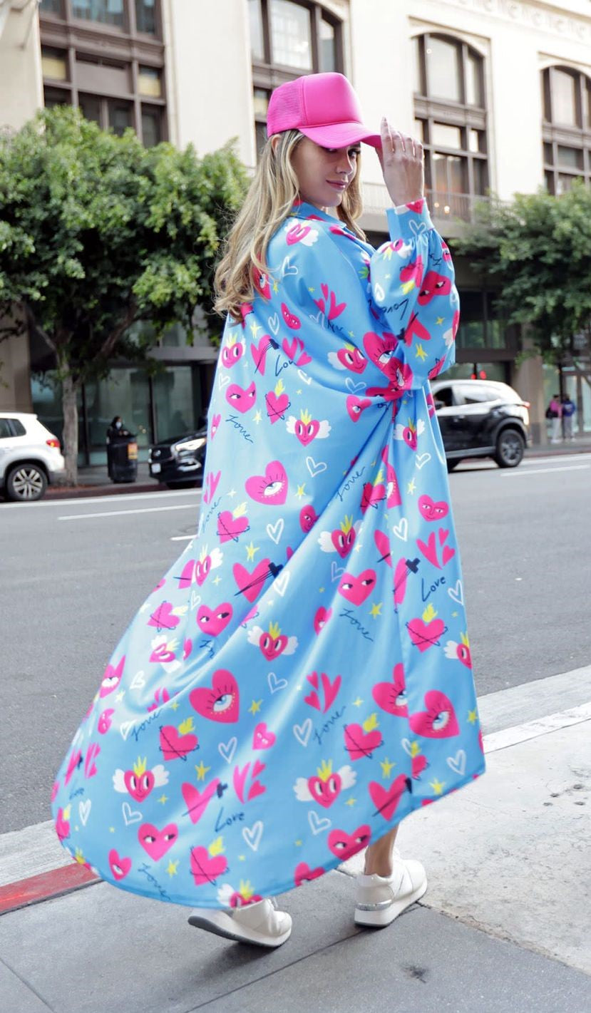 Set Short y Ensamble LOVE Corazones Azul