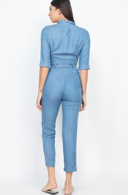 Jumpsuit denim cargo