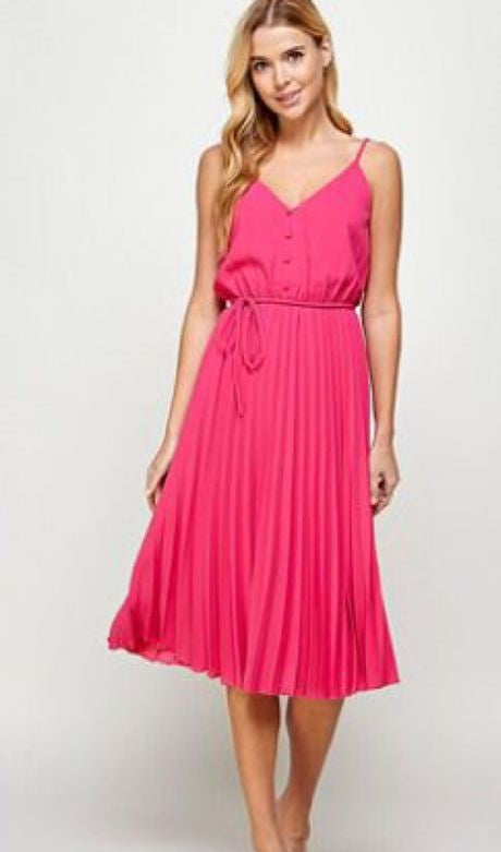 Vestido plisado tirantes Fiusha