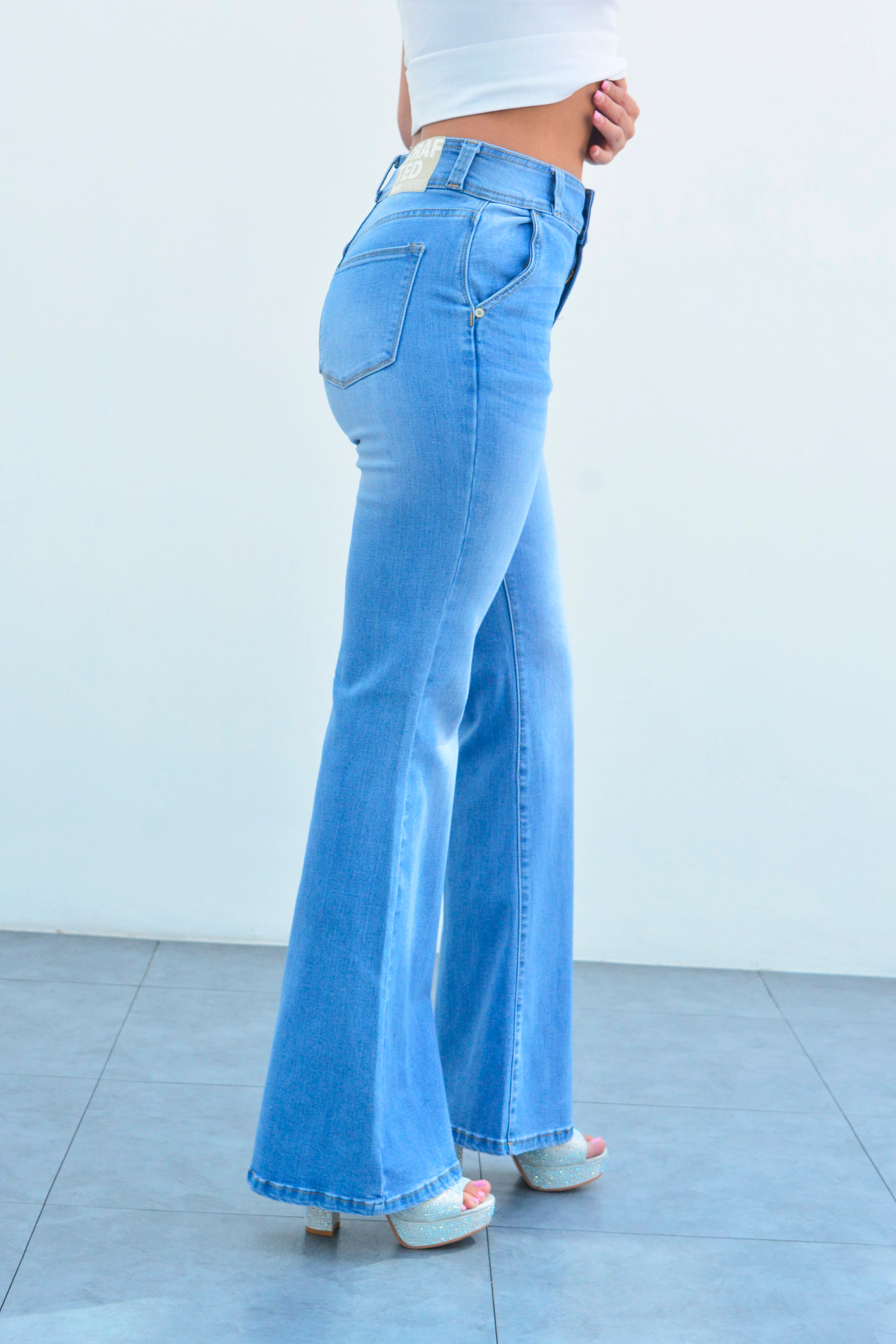 Jeans Flare high waist Denim Light