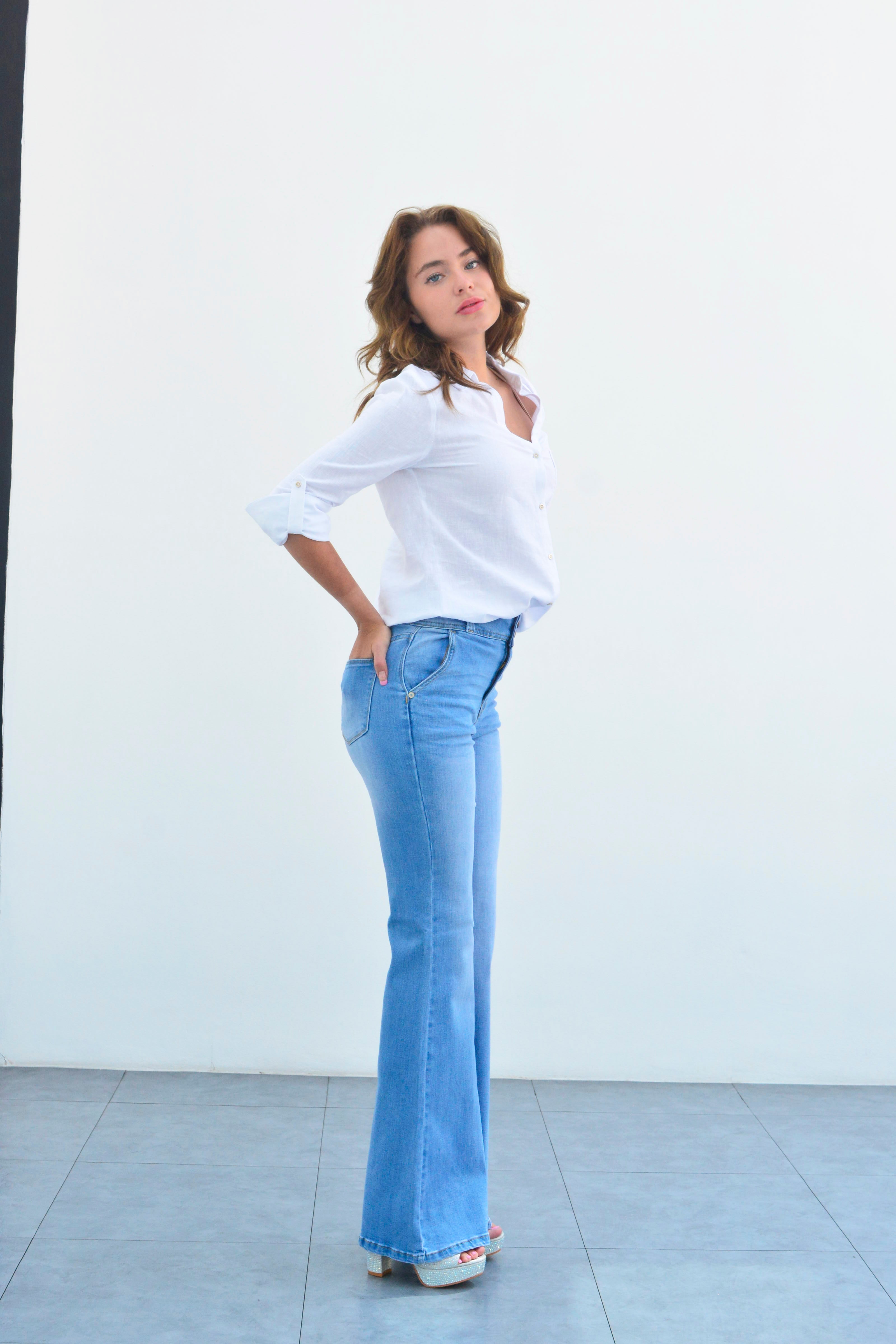 Jeans Flare high waist Denim Light