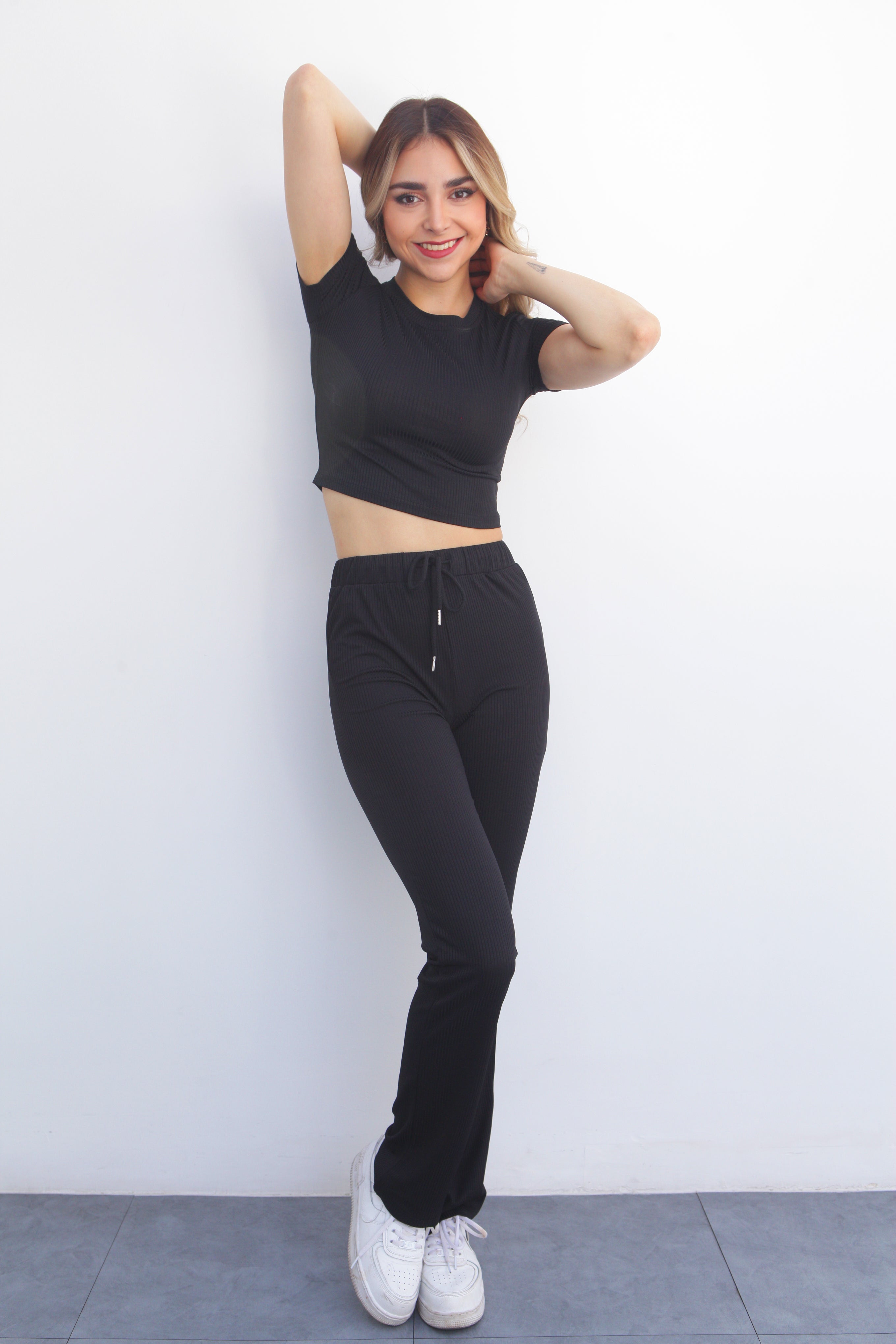 Set Pantalón y Top canalé Negro