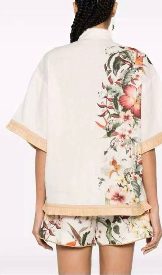 Set Short y Camisa  floral rafia