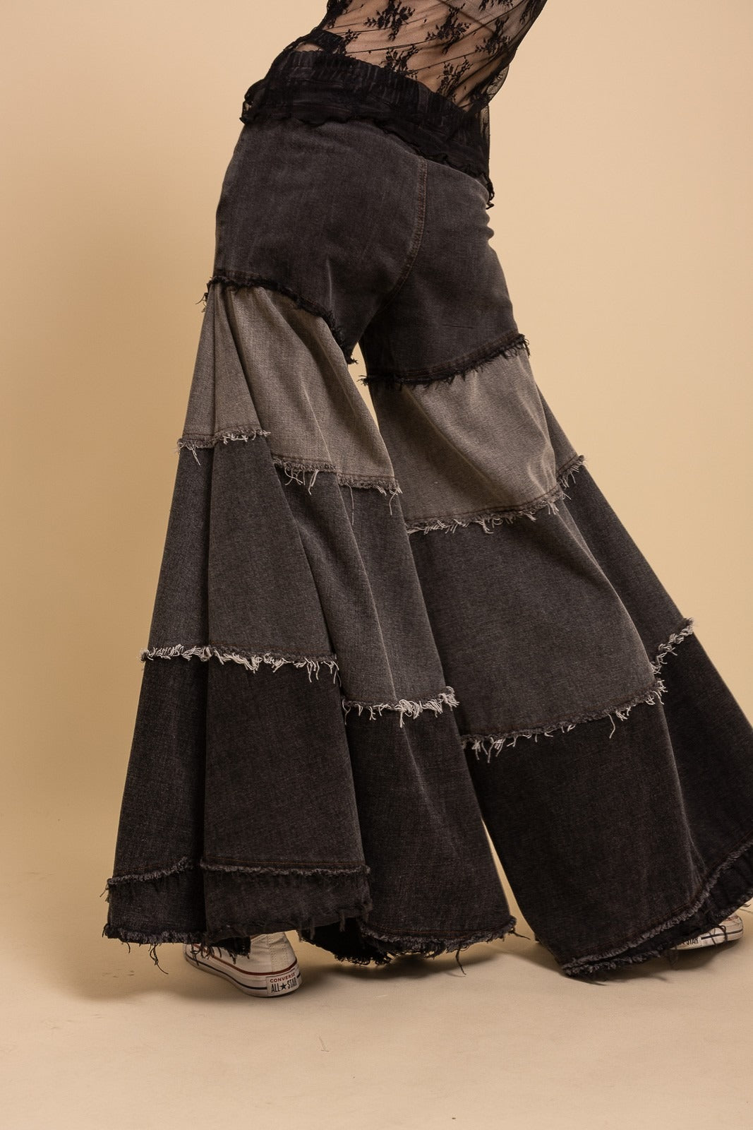 Jeans patchwork pata de elefante