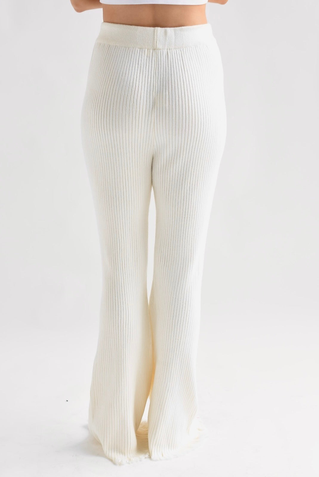 Pantalón punto flare deshilachado Ivory