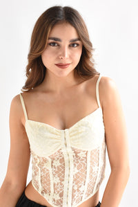 Fashion Styled Corset encaje Ivory