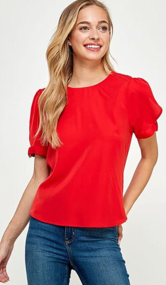 Blusa manga argolla Roja