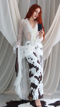 Fashion Styled Ensamble encaje lazos Blanco