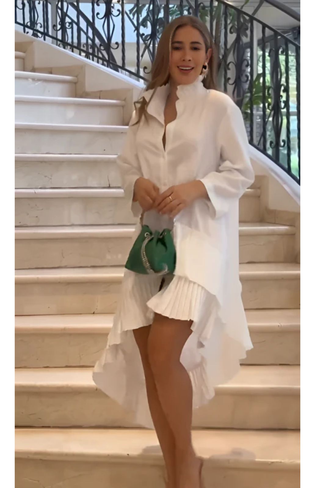 Vestido asimétrico tablas Blanco