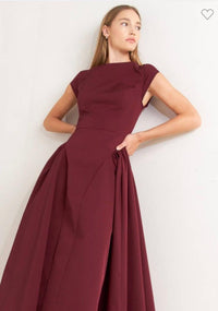 Fashion Styled Vestido torso largo Vino