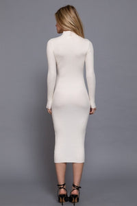 Fashion Styled Vestido de punto cuello Ivory