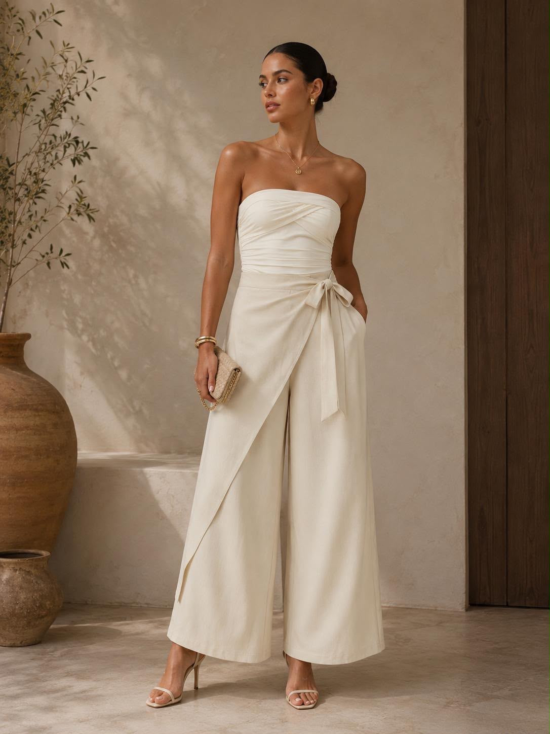 Pantalón faldón cinta
