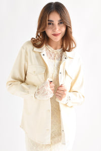 Fashion Styled Shacket cargo vinipiel Ivory