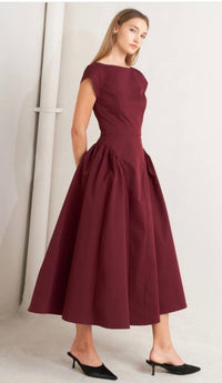 Fashion Styled Vestido torso largo Vino