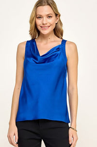 Fashion Styled Blusa satín Azul Rey