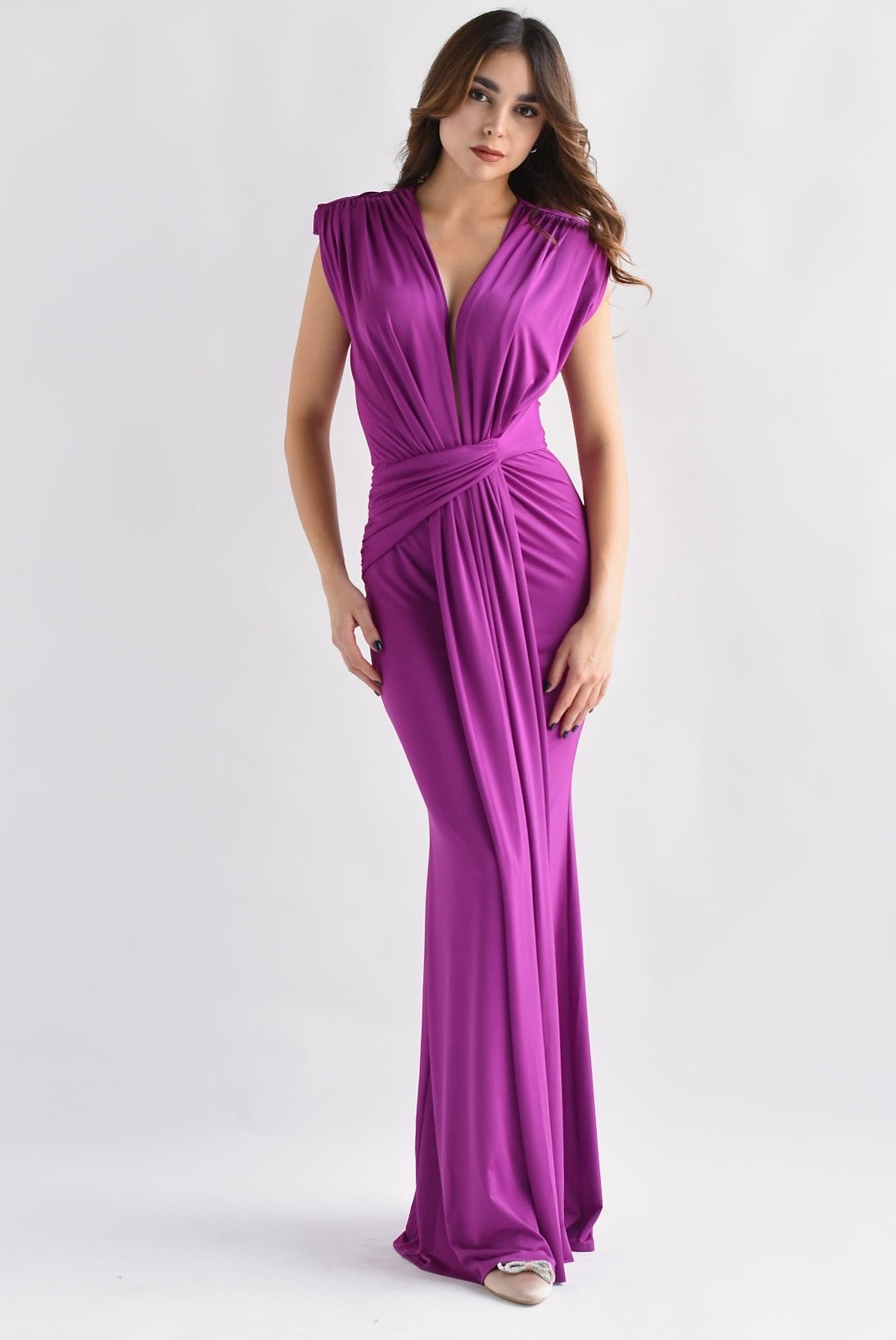 Vestido largo escote V Bugambilia