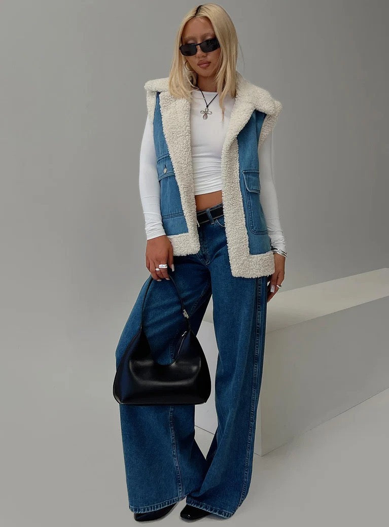 Chaleco borrega Denim light