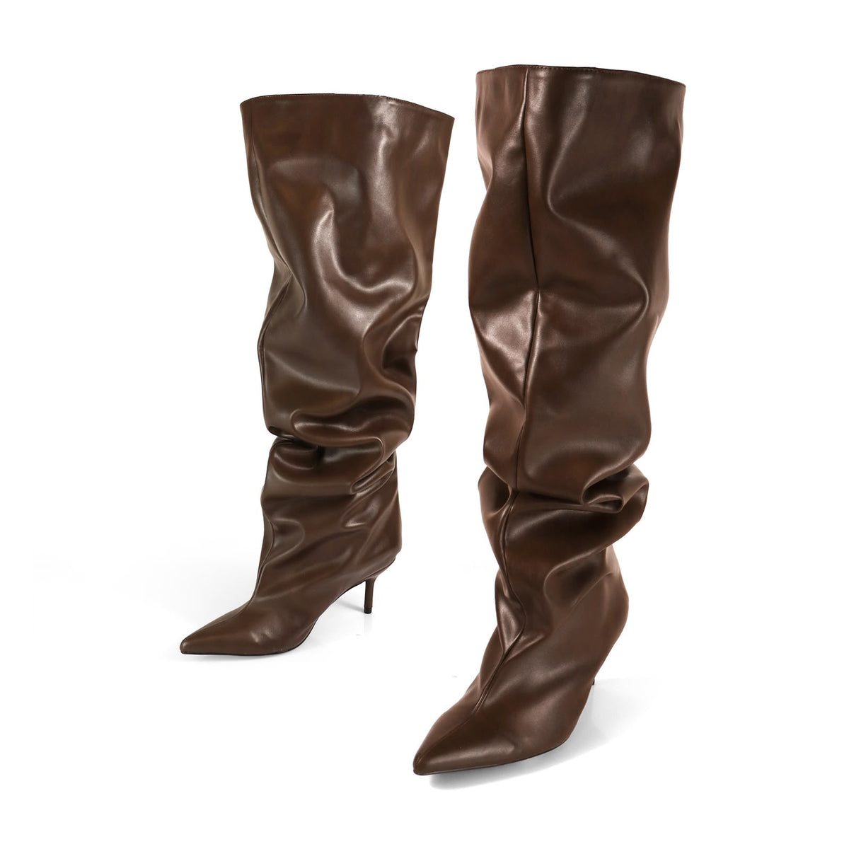 Bota larga slouchy vinipiel