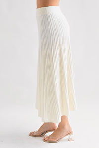 Fashion Styled Falda punto midi corte A Ivory