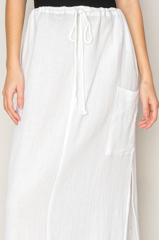 Falda cargo lino Blanca