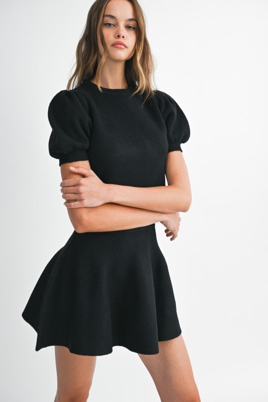 Set Falda y Blusa puffy punto Negro