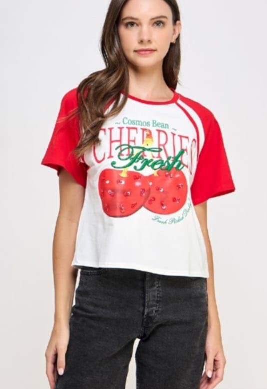 T-Shirt CHERRIES FRESH Rojo
