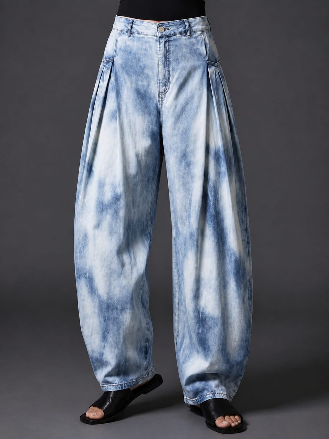 Jeans barrel pinzas acidwash