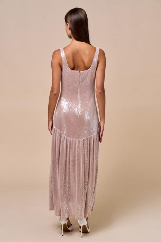 Vestido torso largo lentejuela
