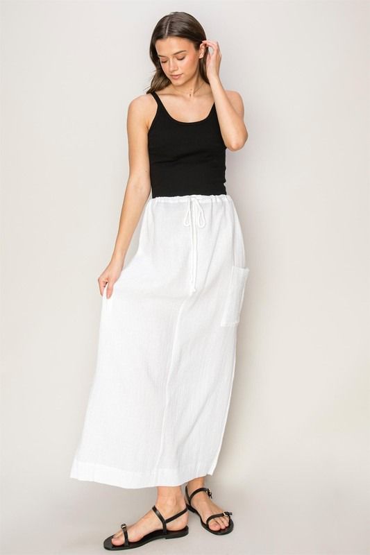 Falda cargo lino Blanca