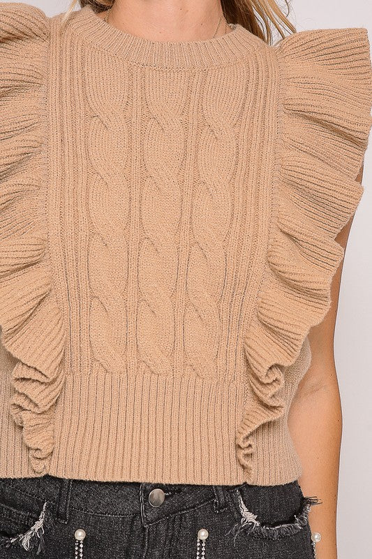 Chaleco punto olanes Beige