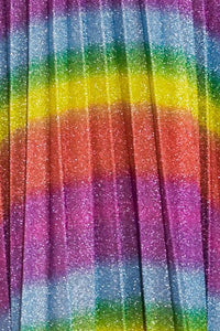 Fashion Styled Falda plisada glitter Rainbow