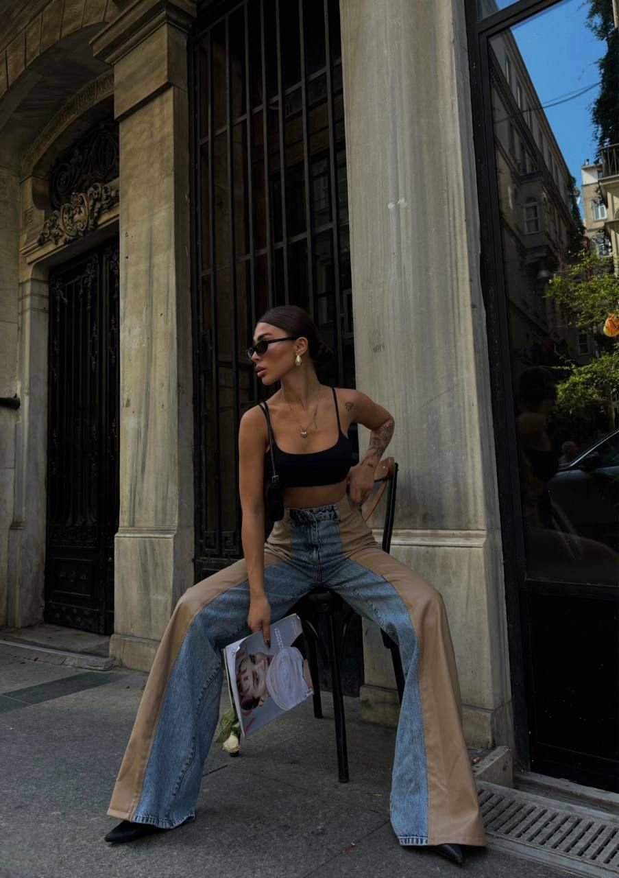 Jeans franja vinipiel Café