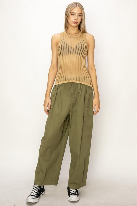 Pantalón slouchy cargo Verde Militar