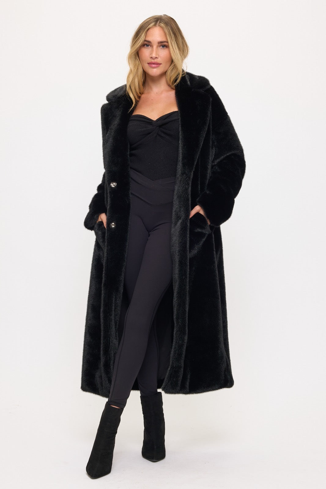 Abrigo maxi faux fur