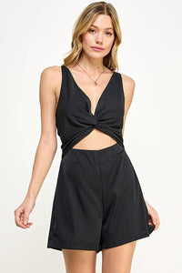 Fashion Styled Romper cut-out Negro