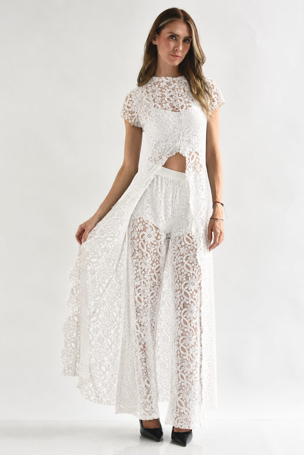 Set Pantalón y Maxi blusa encaje