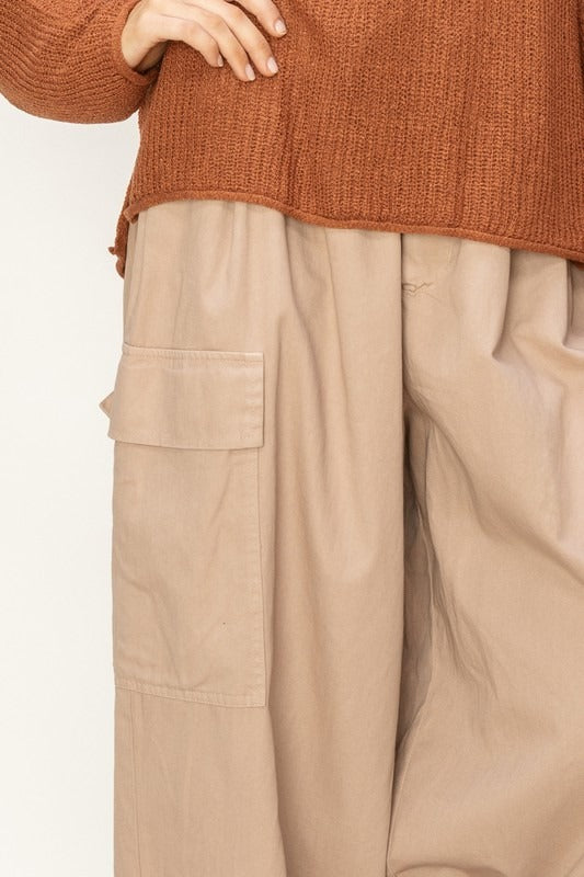 Pantalón slouchy cargo Moka