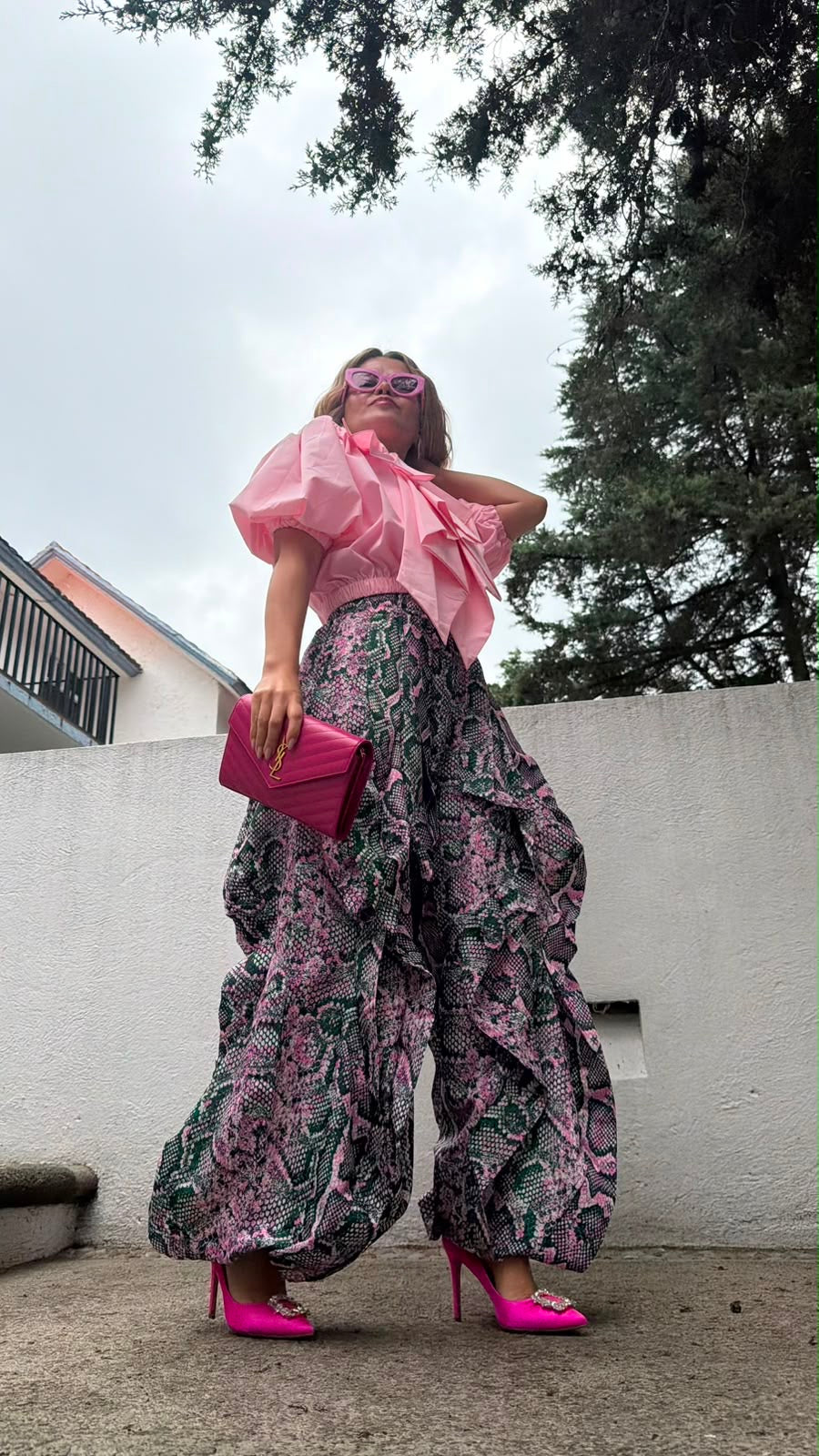 Pantalón Parachute ondas Snake Print