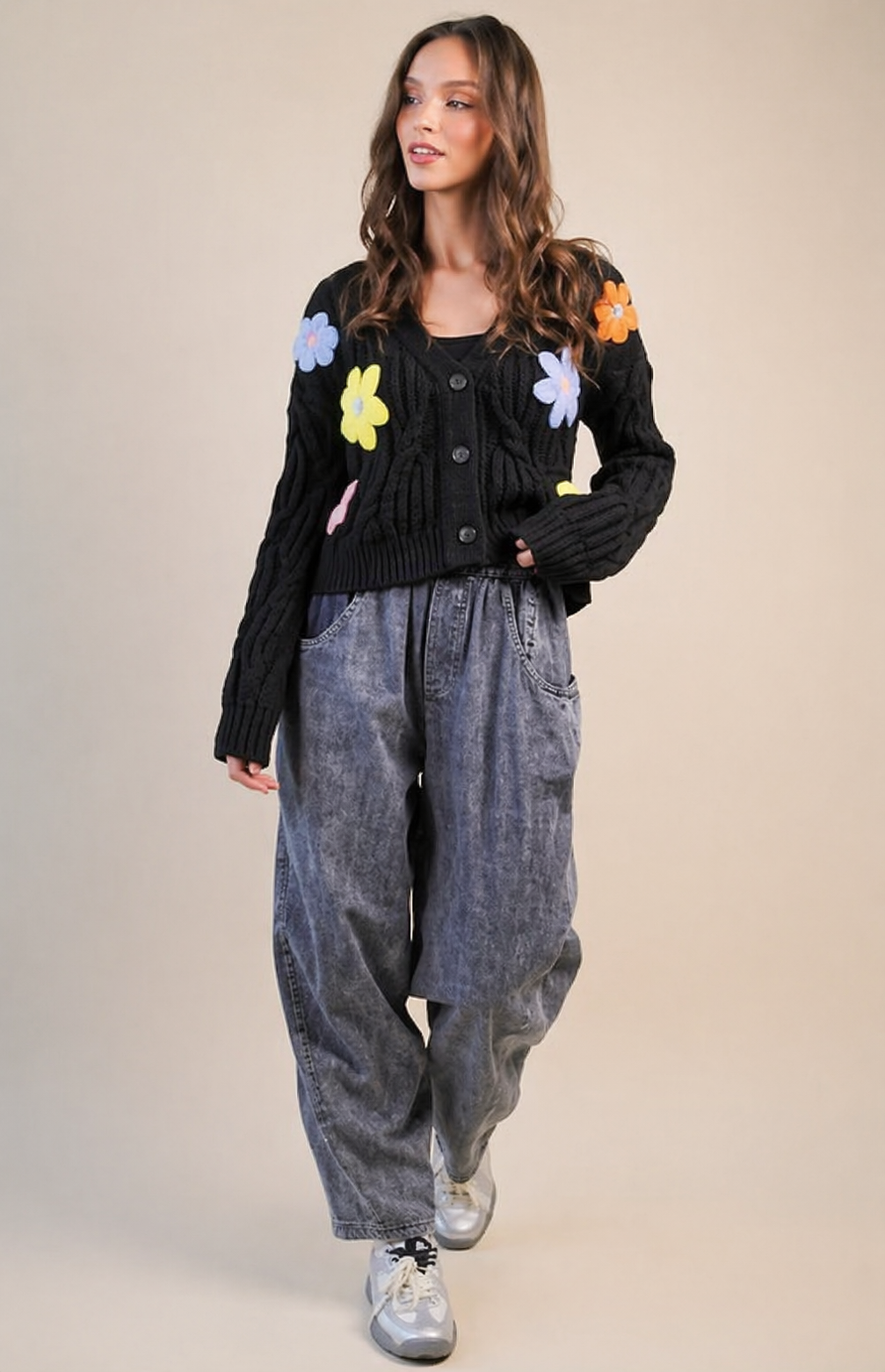 Pantalón barrel bolsillos Denim