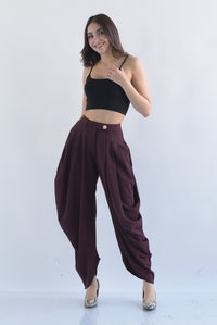 Fashion Styled Pantalón globo Tinto